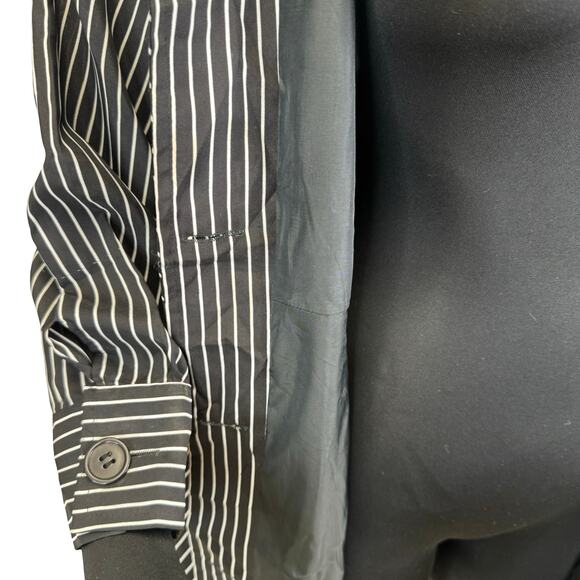 Vintage 1970s Jolie Femme Black & White Diagonal Stripe Dress – Size 46 - Picture 6 of 16